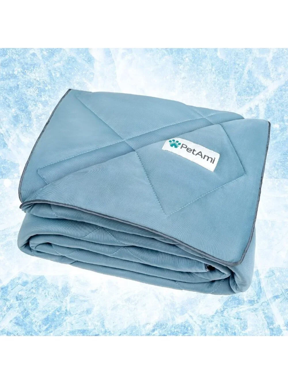 Lightweight Cooling Dog Blanket for Pets, Queen Size 90x90, Soft Blue Color